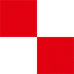 Deux carrés rouges en diagonale
